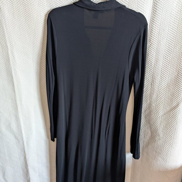 Club Monaco Collection Navy Blue Semi-sheer Maxi dress long sleeve Medium - Picture 6 of 10